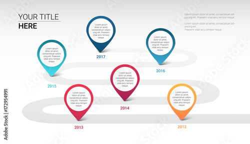Modern simple infographic template with company milestones
