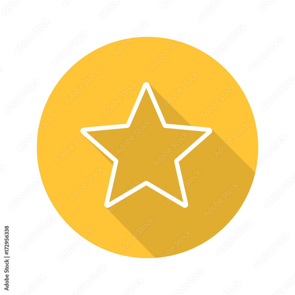 Star mark flat linear long shadow icon Star mark flat linear long shadow icon
