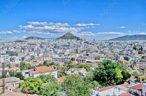 Mount lycabettus athens greece.The hill is a tourist destination.Lycabettus is credited to Athena, who created it when she dropped a limestone mountain for the construction of the Acropolis