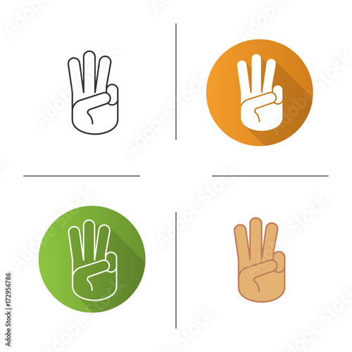 Three fingers up icon