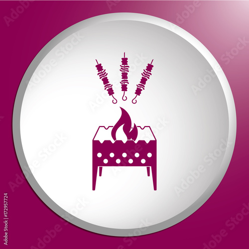 Brazier grill with kebab icon