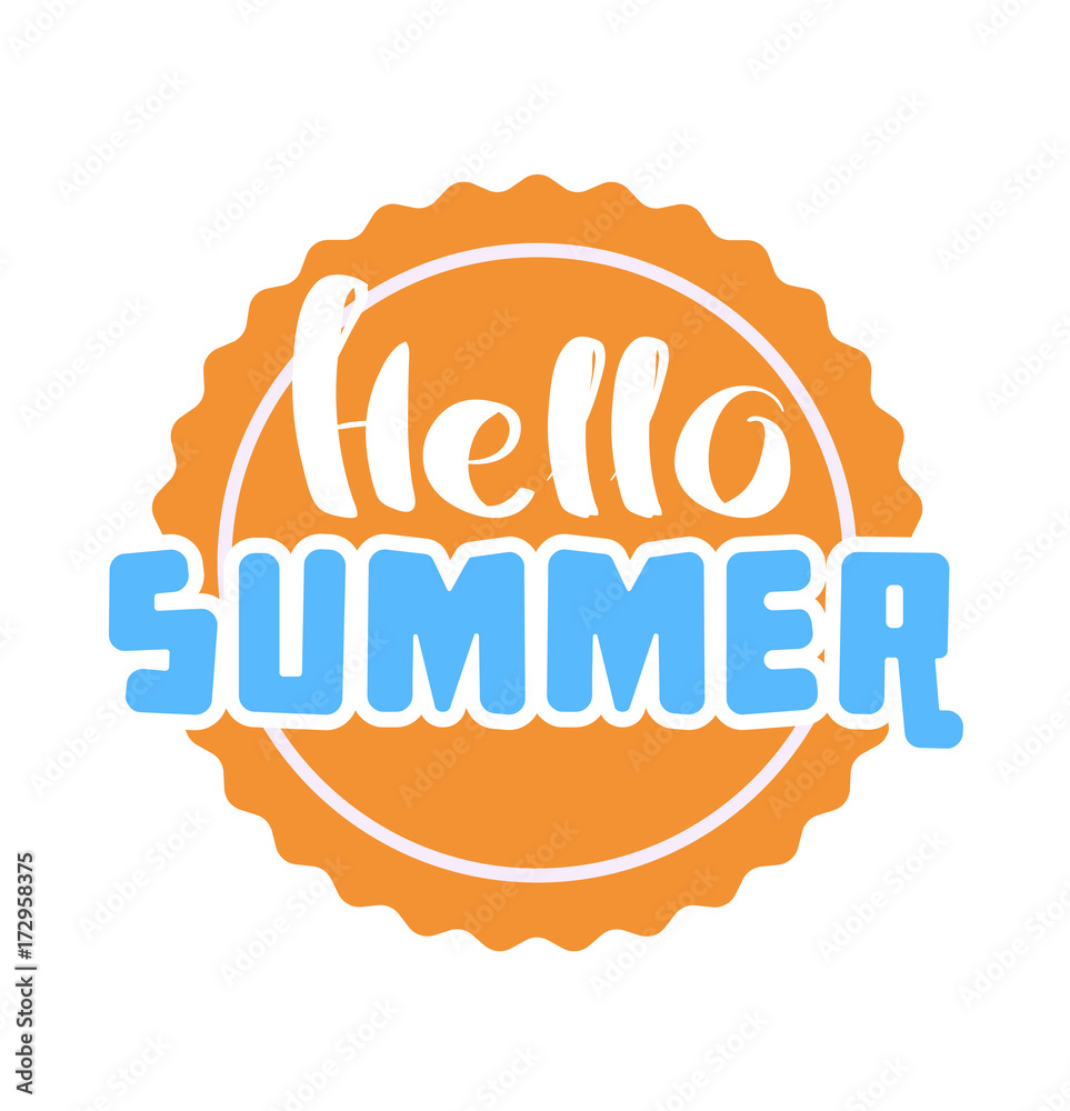 Hello Summer on color circle. Hello Summer on color circle.