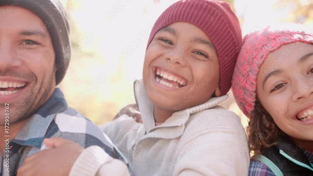 Smiling multi gen African American family faces, handheld pan Smiling multi gen African American family faces, handheld pan