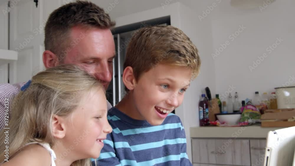 Family Taking Selfie On Digital Tablet Shot On R3D Family Taking Selfie On Digital Tablet Shot On R3D