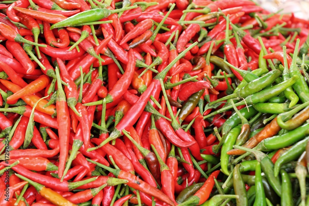 Fresh chilli for cooking in the market