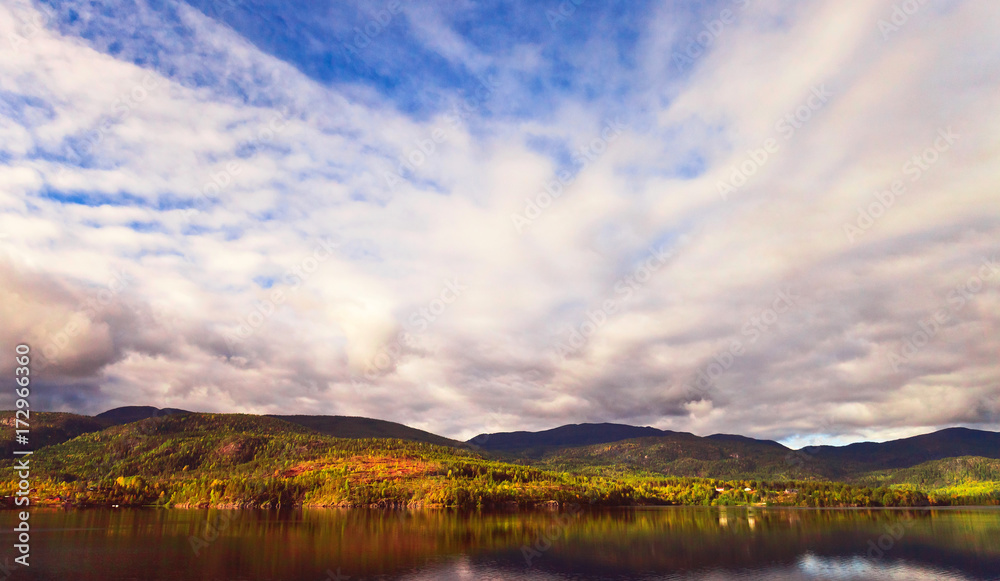 Scenic landscapes of the  Norwegian fjords.