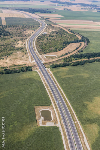 aerial view of the road near Nysa town