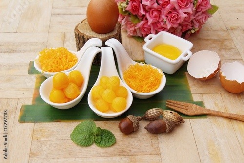 golden sweet is egg yolk ,Thai dessert