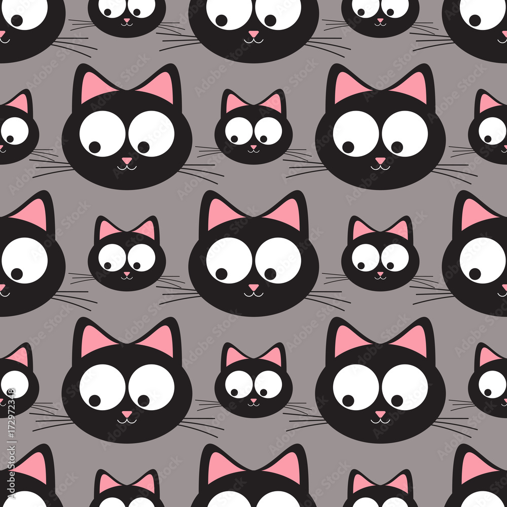 Funny cats seamless pattern Funny cats seamless pattern