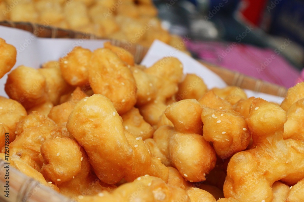 Deep fried dough stick delicious in market Deep fried dough stick delicious in market