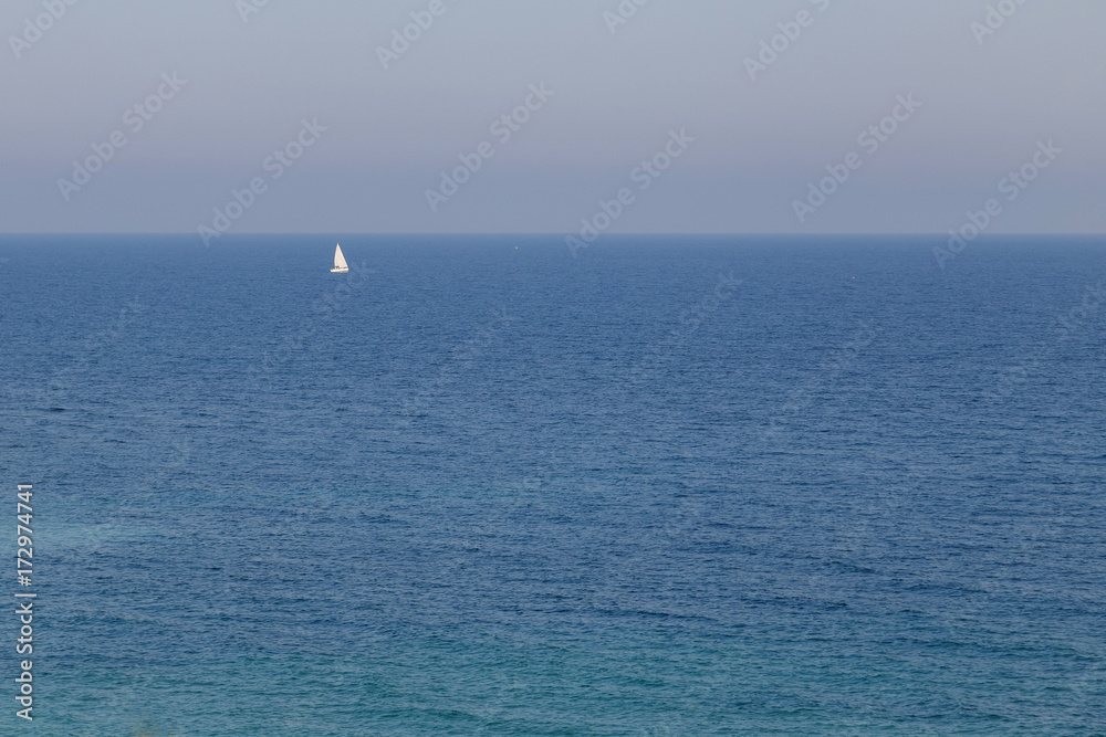 Sailboat navigating on Black Sea