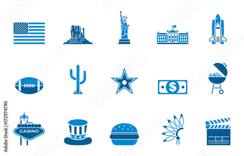 USA - Iconset (in Blau)