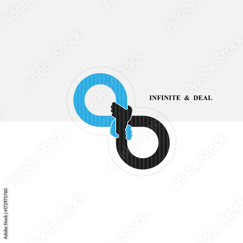 Hand sign and infinite logo elements design.Infinity sign.The best idea sign.Good idea logo.