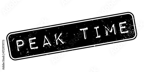 Peak Time rubber stamp. Grunge design with dust scratches. Effects can be easily removed for a clean, crisp look. Color is easily changed.