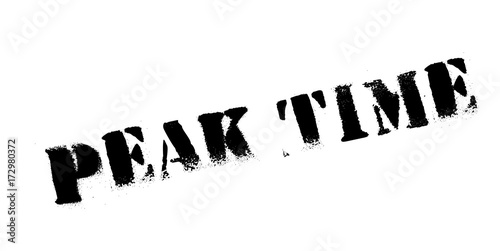 Peak Time rubber stamp. Grunge design with dust scratches. Effects can be easily removed for a clean, crisp look. Color is easily changed.