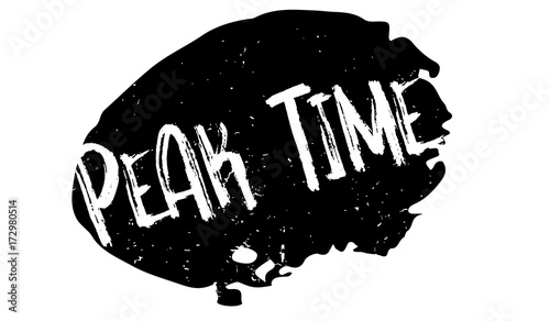 Peak Time rubber stamp. Grunge design with dust scratches. Effects can be easily removed for a clean, crisp look. Color is easily changed.