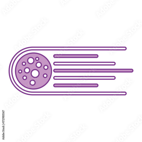asteroid rock falling science meteorite nature vector illustration