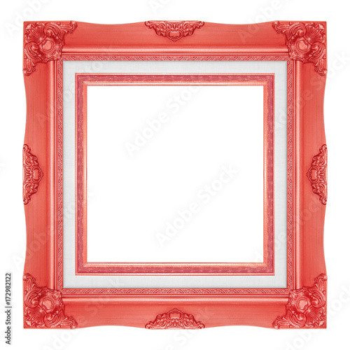 The antique colorful frame on the white background