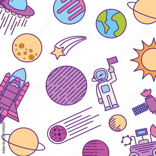 universe planet earth space vector illustration icon