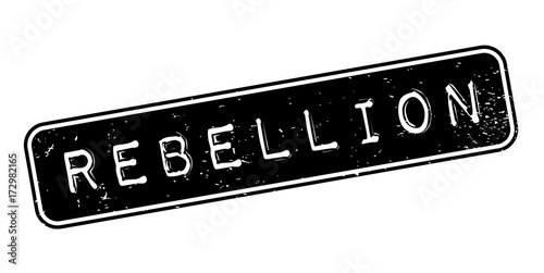 Rebellion rubber stamp. Grunge design with dust scratches. Effects can be easily removed for a clean, crisp look. Color is easily changed.