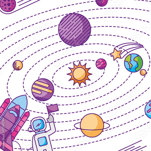 universe planet earth space vector illustration icon