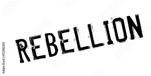 Rebellion rubber stamp. Grunge design with dust scratches. Effects can be easily removed for a clean, crisp look. Color is easily changed.