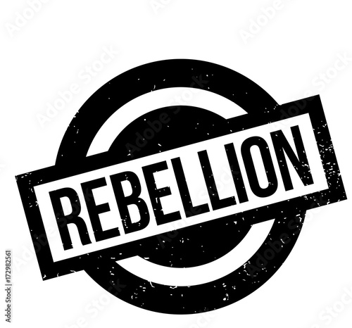 Rebellion rubber stamp. Grunge design with dust scratches. Effects can be easily removed for a clean, crisp look. Color is easily changed.