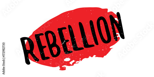 Rebellion rubber stamp. Grunge design with dust scratches. Effects can be easily removed for a clean, crisp look. Color is easily changed.