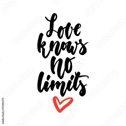 Love knows no limits - LGBT slogan hand drawn lettering quote isolated on the white background. Fun brush ink inscription for photo overlays, greeting card or t-shirt print, poster design.