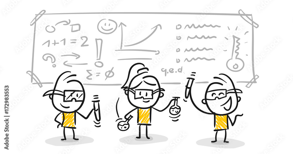 Strichfiguren / Strichmännchen: Experiment, Wissenschaft. (Nr. 81)