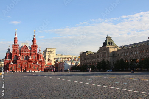 View of the Red Square and the GUM building in Moscow