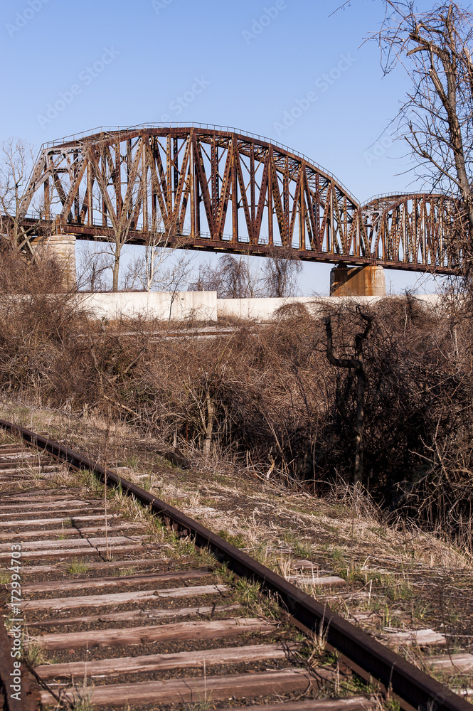 Fototapeta premium Cairo Railroad Bridge - Ohio River, Kentucky & Cairo, Illinois