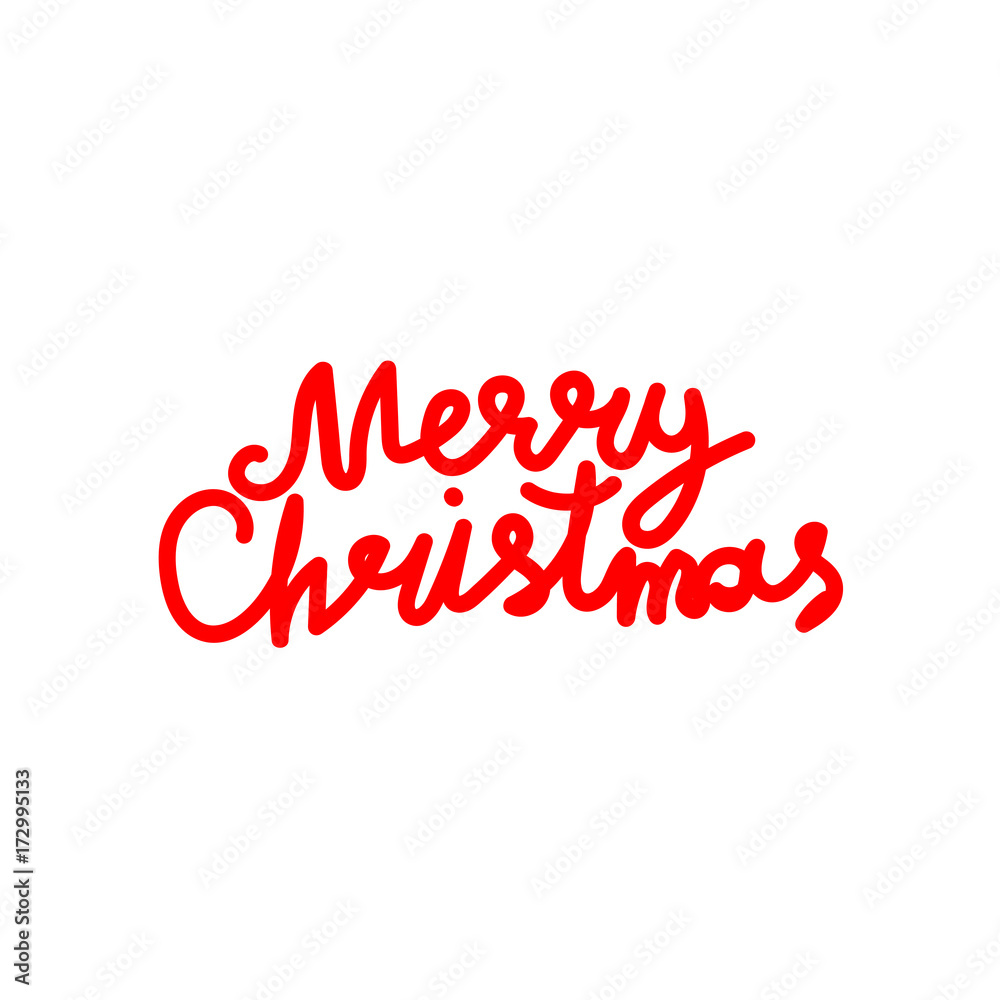 Merry christmas hand lettering calligraphy