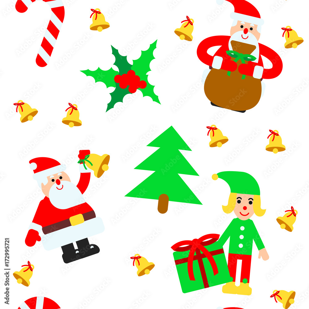 Fototapeta premium Christmas elements vector seamless pattern