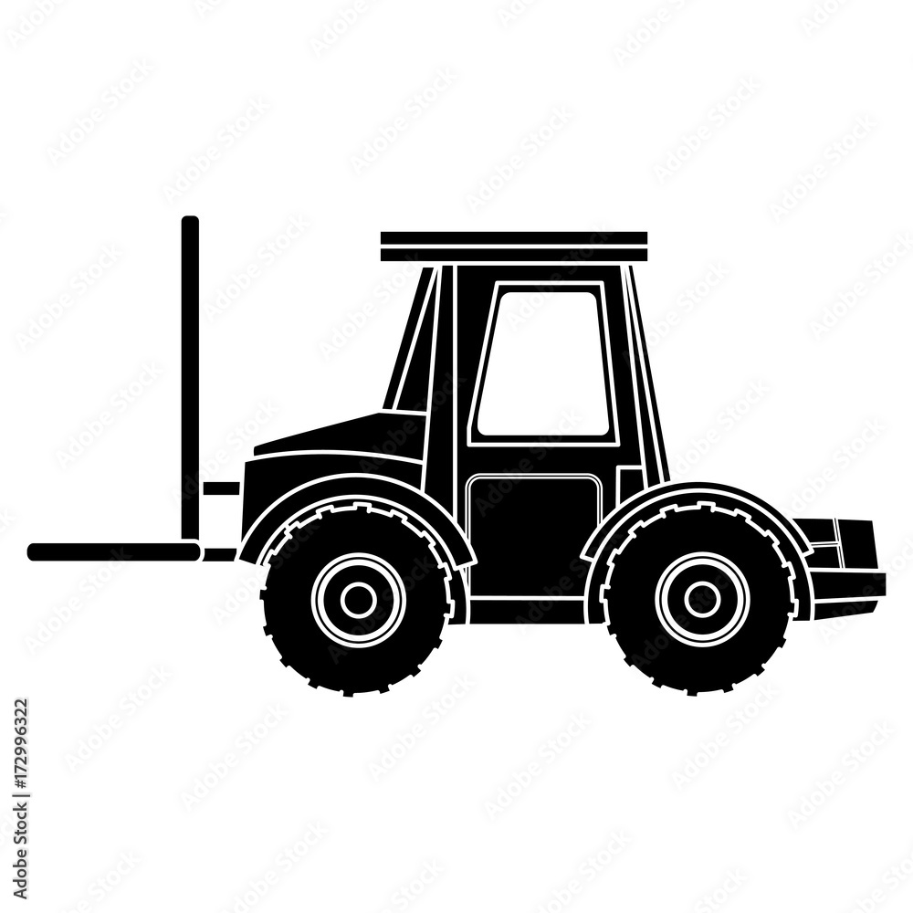 Fototapeta premium Forklift construction vehicle icon vector illustration graphic design
