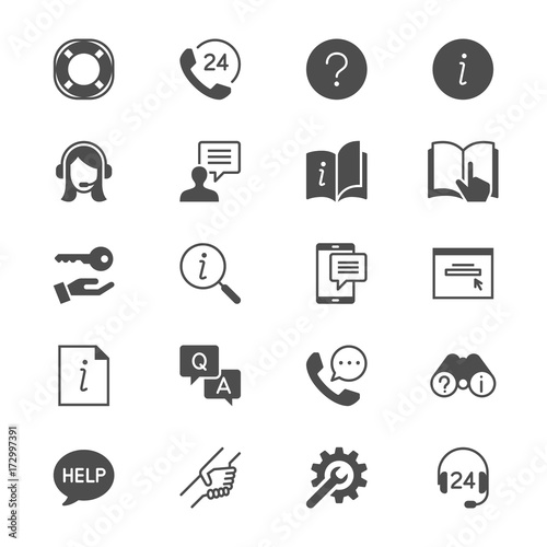 Help and support flat icons
