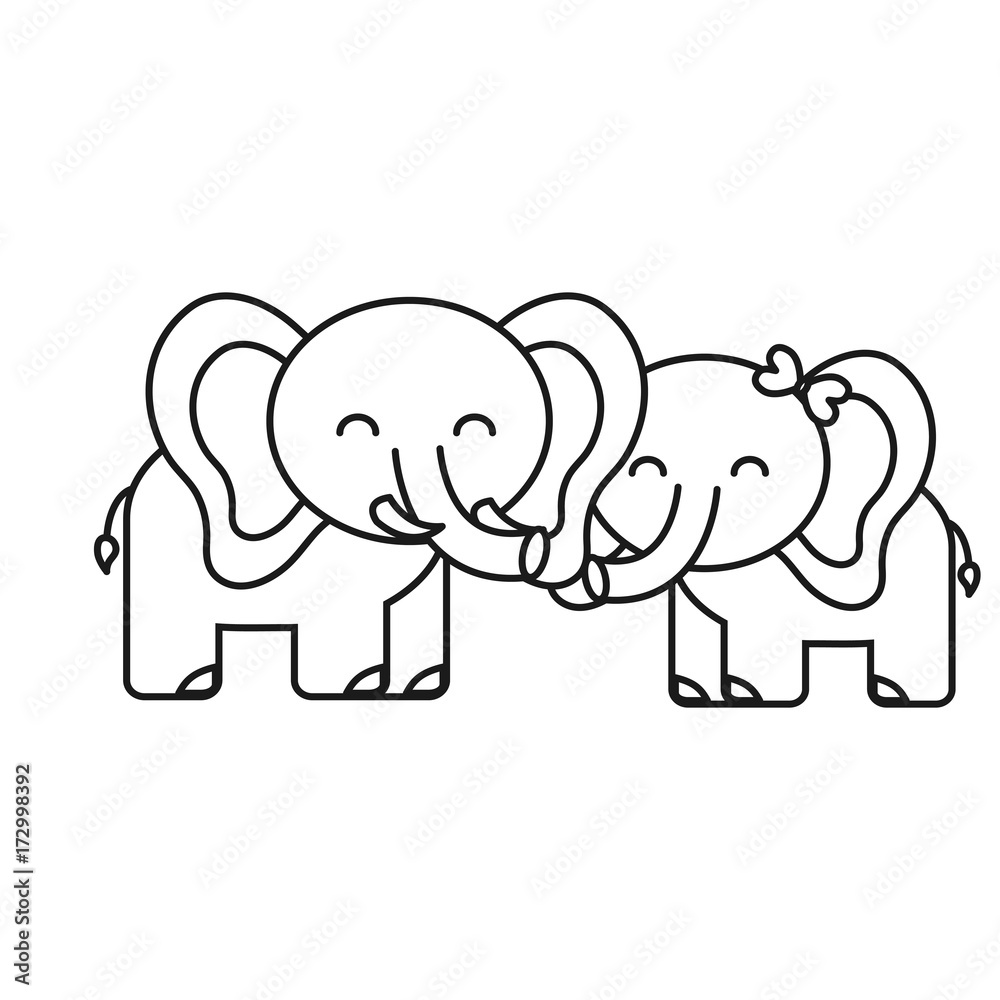 Fototapeta premium cute elephant icon