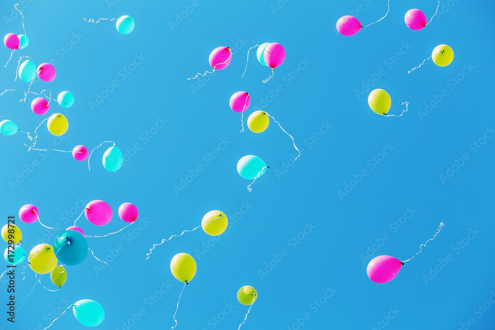 balloons in the blue sky balloons in the blue sky