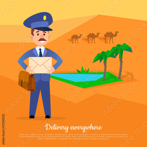 Delivery Anywhere Web Banner. Post Service World