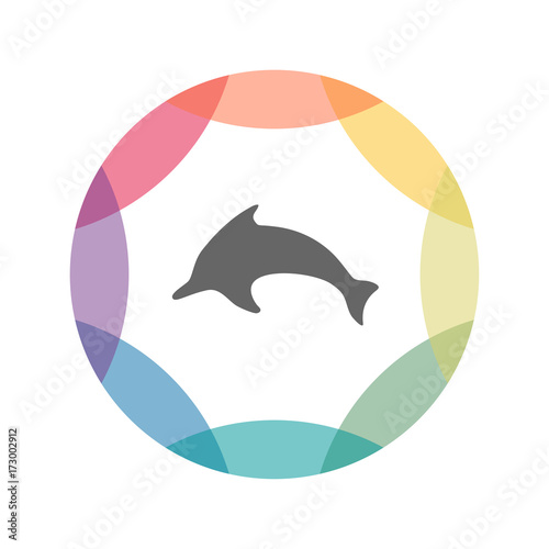 farbiges Icon - Delfin