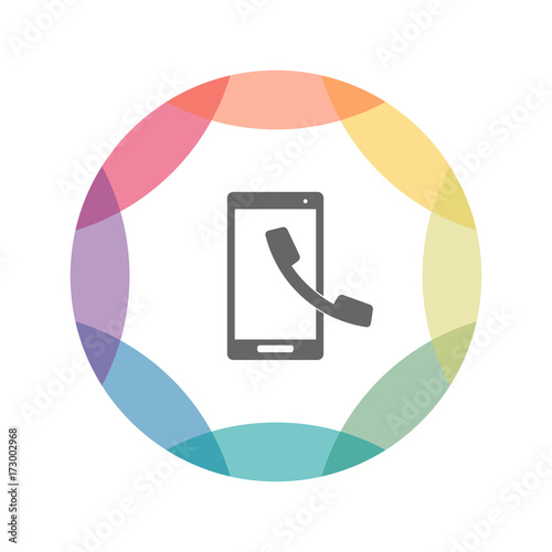 farbiges Icon - Smartphone mit Telefoniefunktion