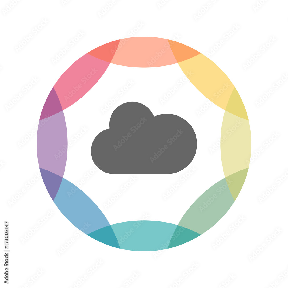 farbiges Icon - Wolke - Cloud - Wetter