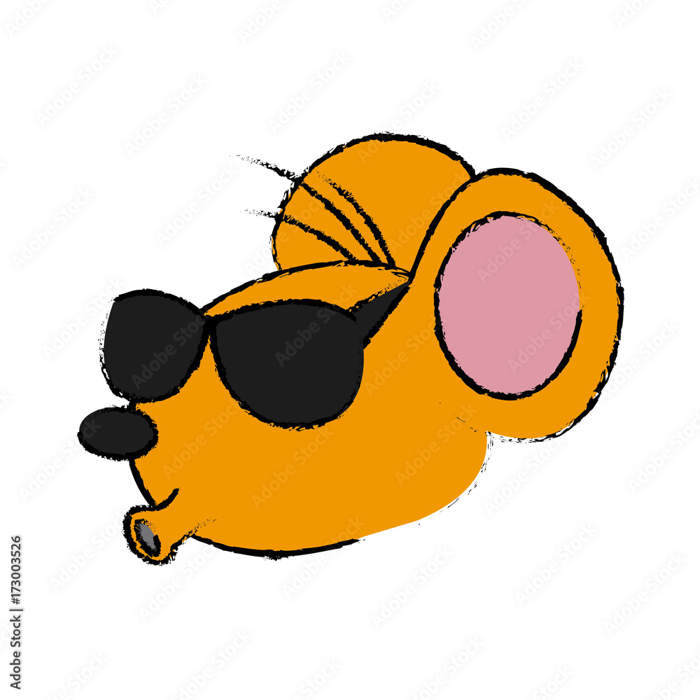 Obraz premium Cute mouse cartoon icon vector illustration graphic dsign