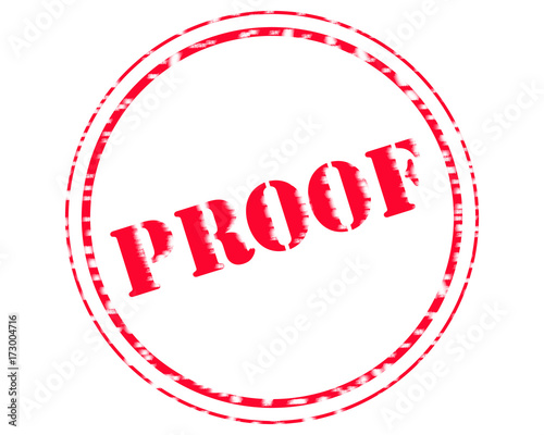 PROOF RED Stamp Text on Circle white backgroud