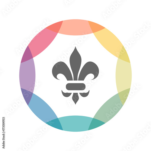 farbiges Icon - Lilie - Ornament