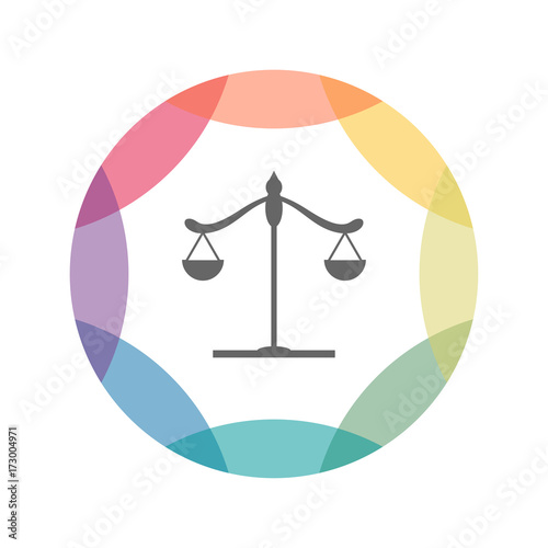 farbiges Icon - Waage - Gleichgewicht - Justiz