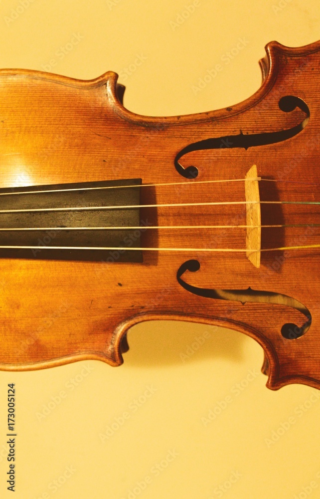 Fototapeta premium Violin details - Classical music instrument (Pesaro, Italy)