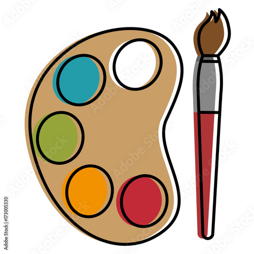 paint pallette with brush