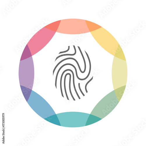 farbiges Icon - Fingerabdruck