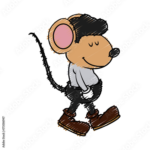 Cute mouse cartoon icon vector illustration graphic dsign